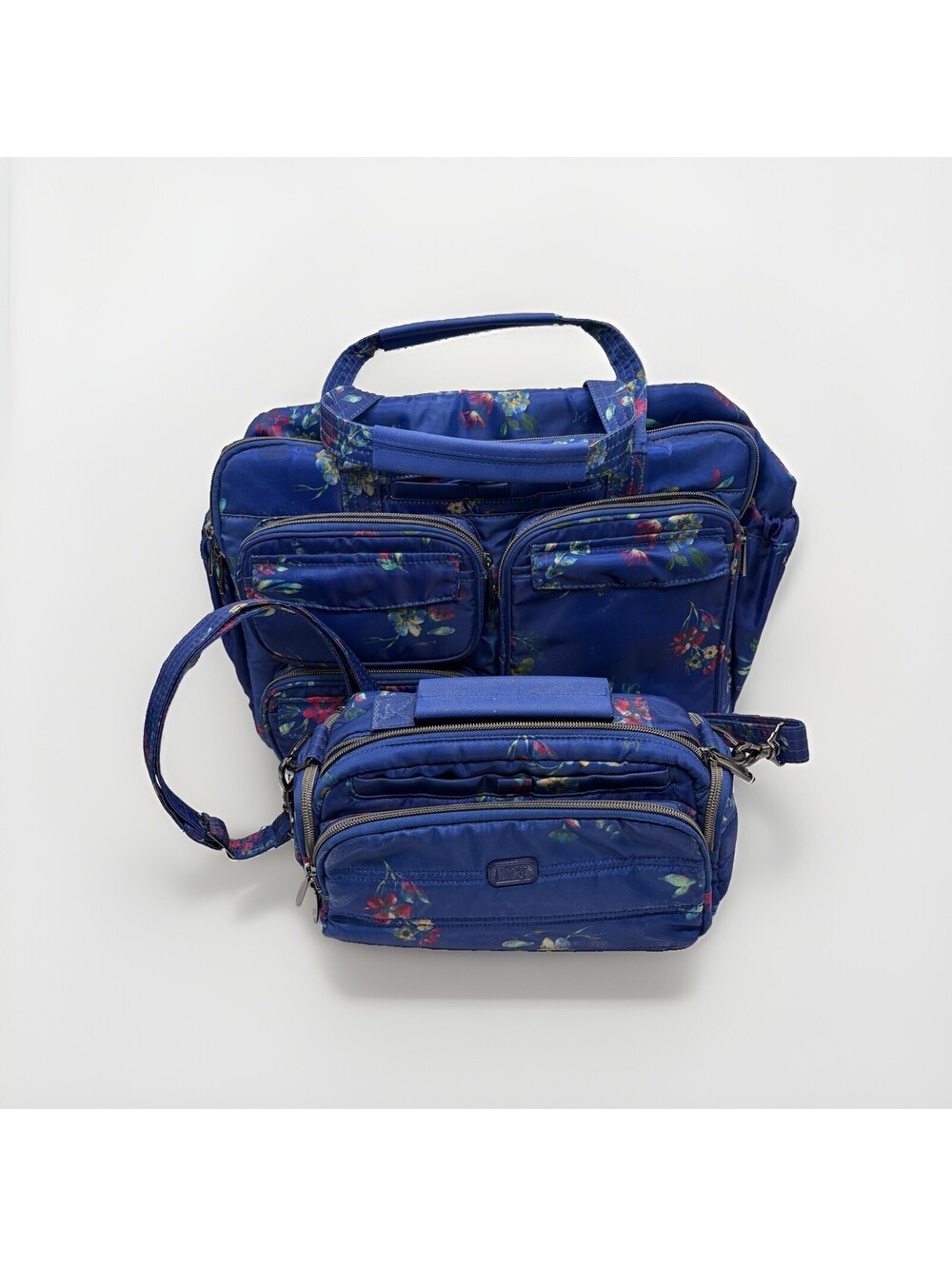 Lug Puddle Jumper Duffle Bag And Medicine Organizer Bouquet Blue
